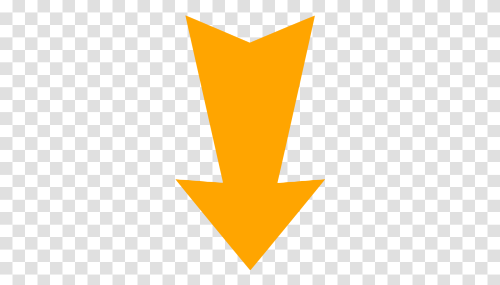 Orange Arrow Down 4 Icon Green Down Arrow, Symbol, Weapon, Weaponry, Star Symbol Transparent Png