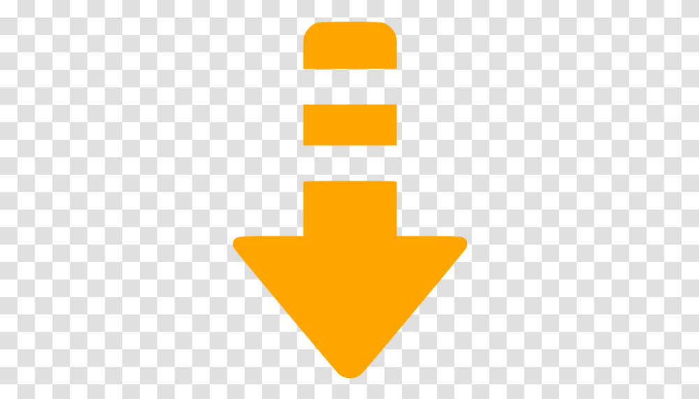 Orange Arrow Down 6 Icon Arrow Pointing Down Gif, Symbol, Logo, Trademark, Star Symbol Transparent Png
