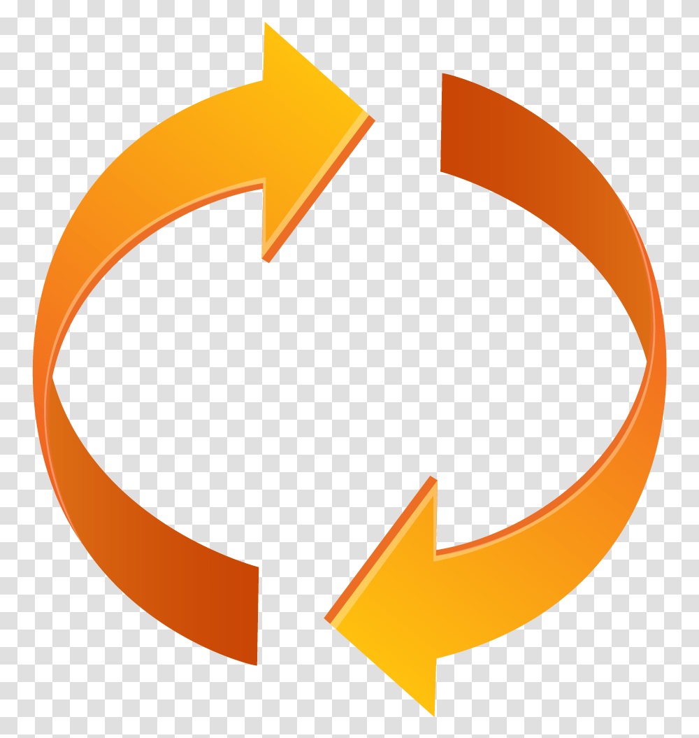 Orange Arrow Icon Arrows Going In A Circle, Axe, Tool, Symbol, Recycling Symbol Transparent Png