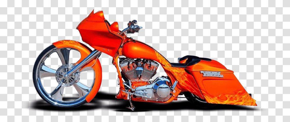 Orange Bagger Background, Motorcycle, Vehicle, Transportation, Machine Transparent Png