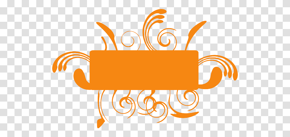 Orange Banner Blank Decoration Swirl Orange Border Design Borders, Accessories, Accessory, Text, Jewelry Transparent Png