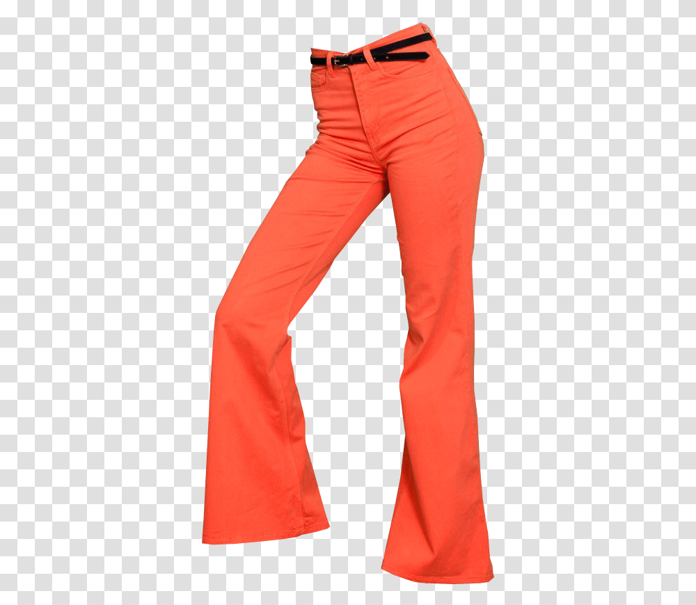 Orange Bell Bottom Jeans Retro Clothing Free Images Orange Bell Bottom Pants, Apparel, Denim, Person, Human Transparent Png