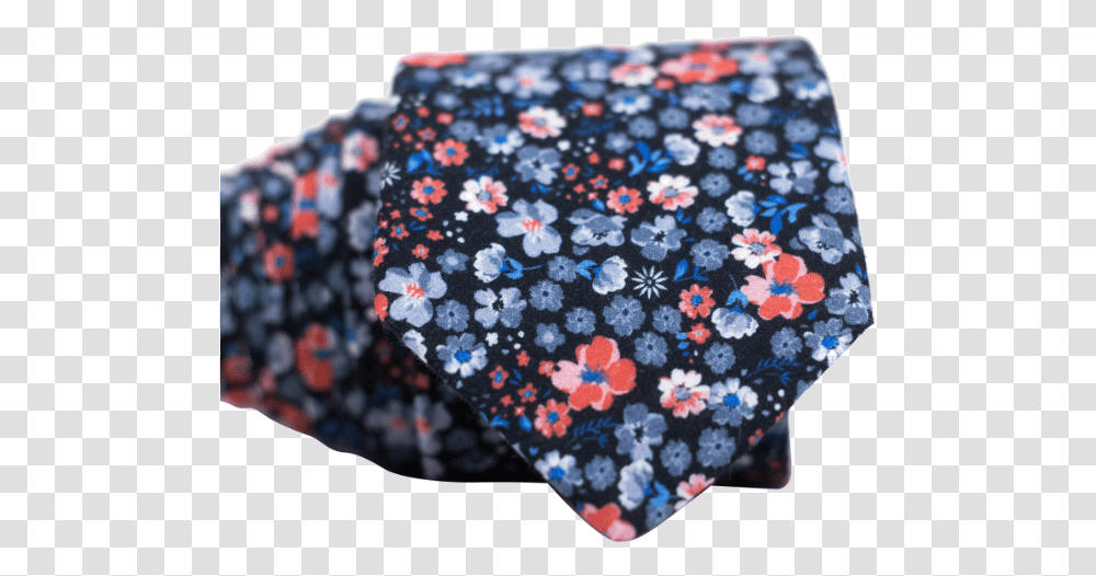 Orange Blue And Grey Floral Necktie Patchwork, Blanket, Rug, Quilt Transparent Png