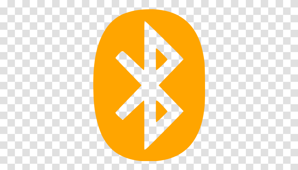 Orange Bluetooth Icon Number 3 In Yellow Circle, Cross, Symbol, Sign, Road Sign Transparent Png