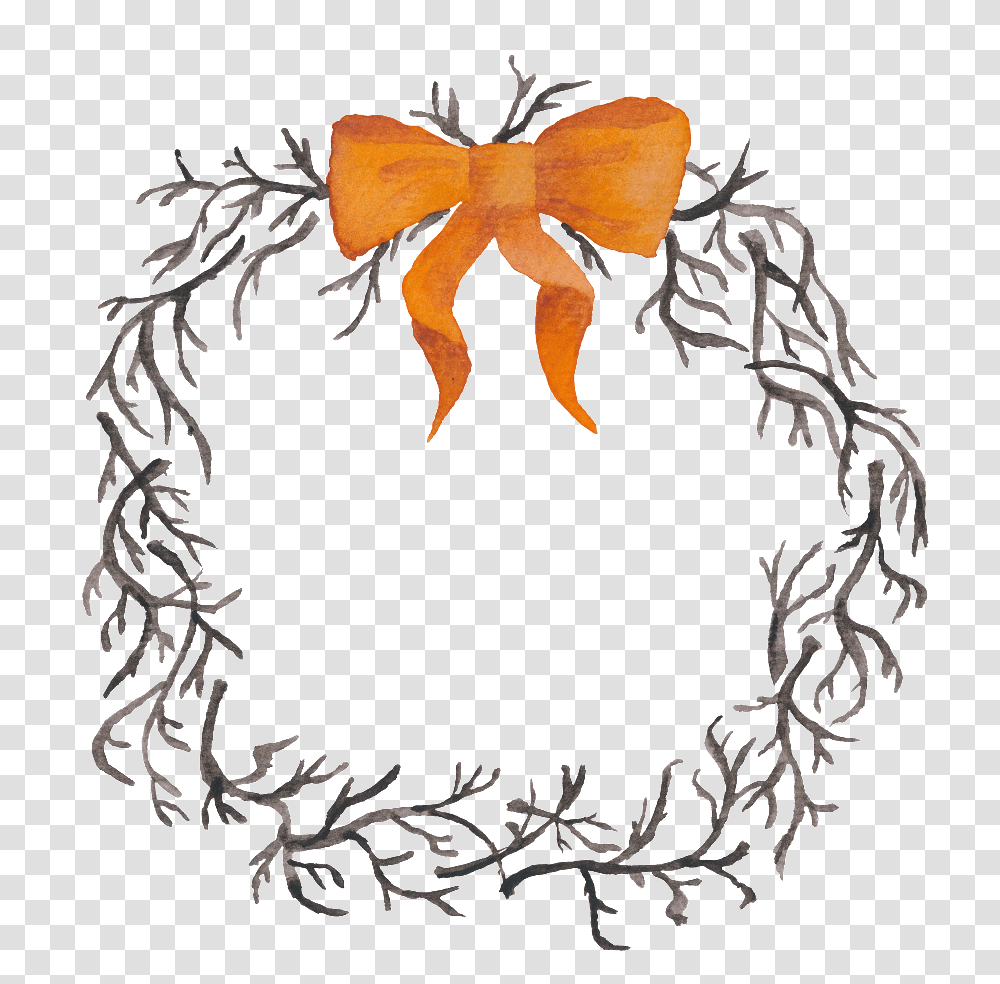 Orange Bow Tie Rattan Halloween Material, Animal, Invertebrate Transparent Png