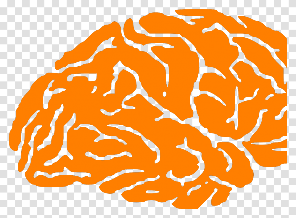 Orange Brain Logo Svg Vector Clip Art Brain Silhouette, Pattern, Rock, Military, Outdoors Transparent Png