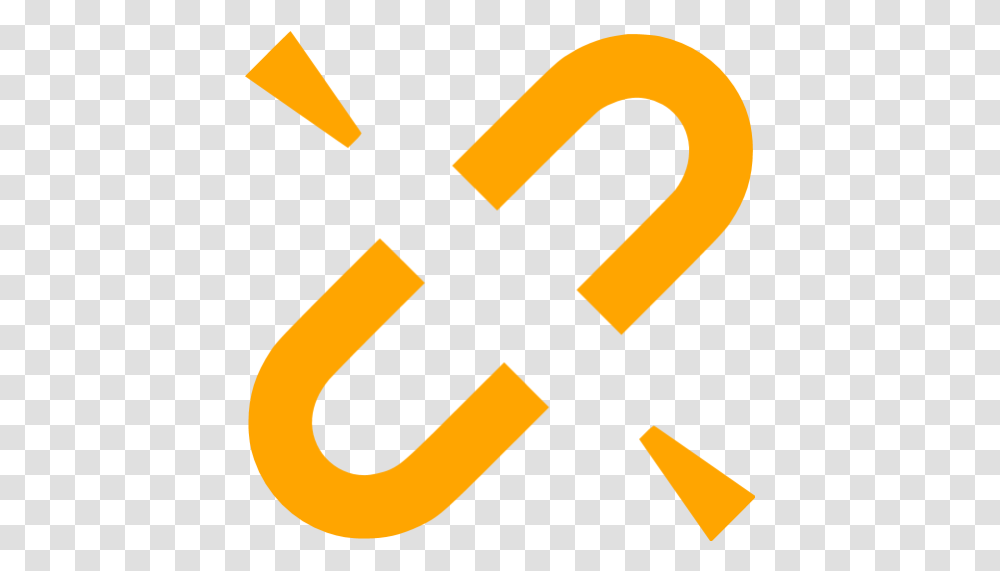 Orange Broken Link Icon Free Orange Link Icons Broken Link Icon, Axe, Tool, Text, Hammer Transparent Png