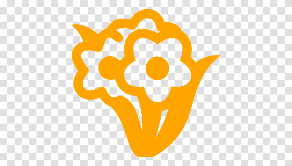 Orange Bunch Flowers Icon Free Orange Flower Icons Orange Flower Icon, Hand, Heart, Symbol, Text Transparent Png