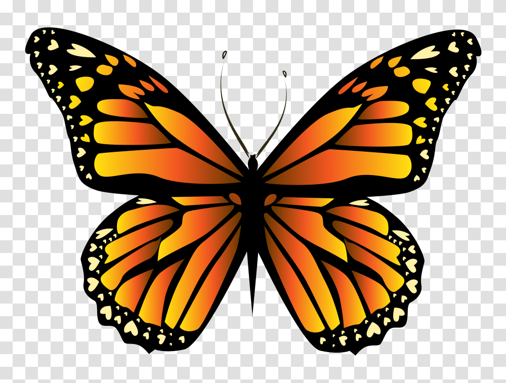 Orange Butterfly Clipart Yellow Butterfly, Monarch, Insect, Invertebrate, Animal Transparent Png