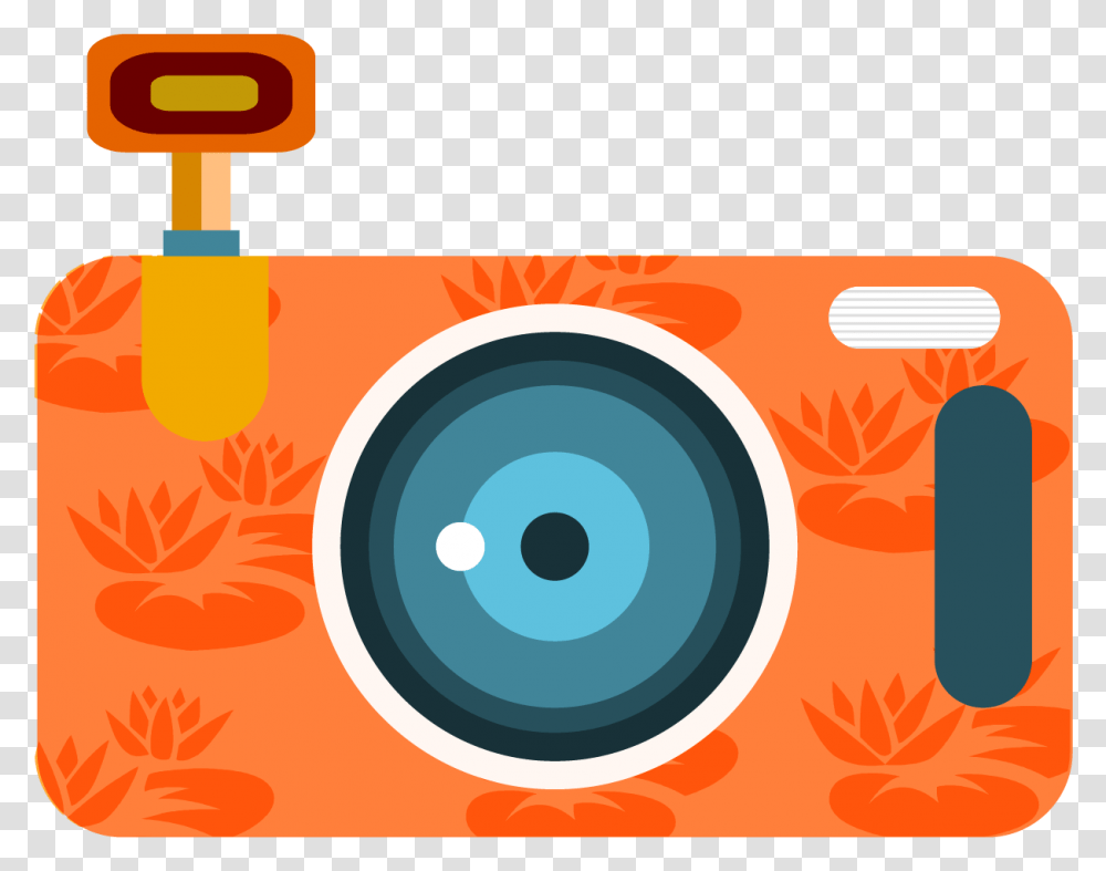 Orange Camera, Electronics Transparent Png