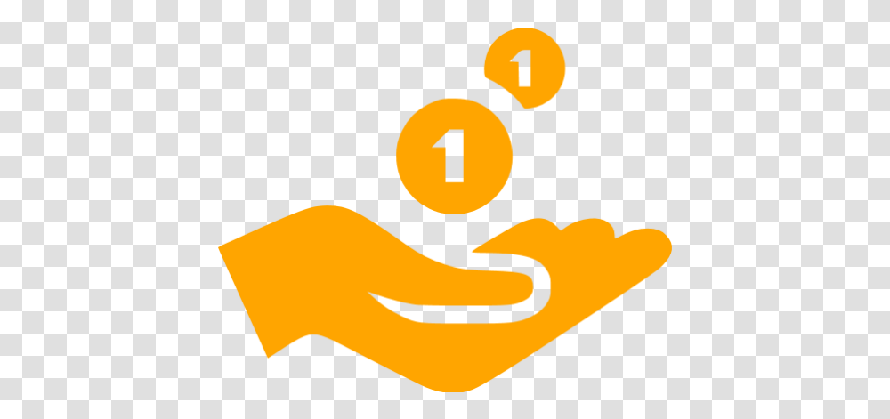 Orange Cash Receiving Icon Free Orange Coins Icons Money Icon, Number, Symbol, Text, Alphabet Transparent Png