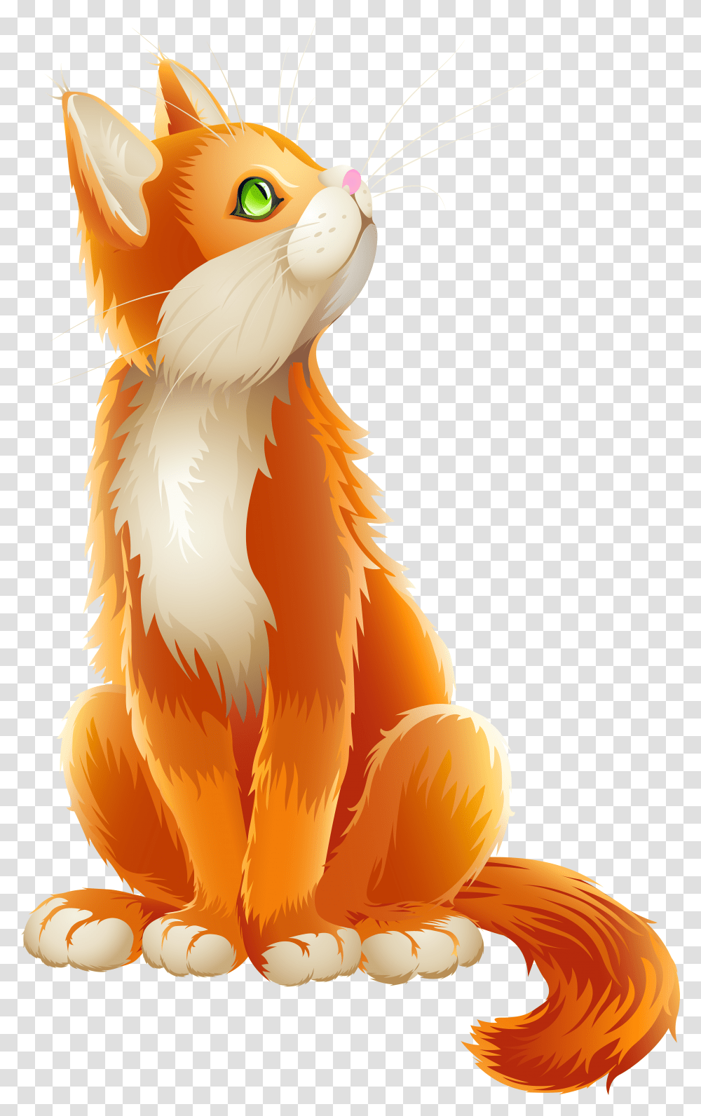 Orange Cat Cartoon Clip Art Image, Wildlife, Animal, Mammal, Bird Transparent Png