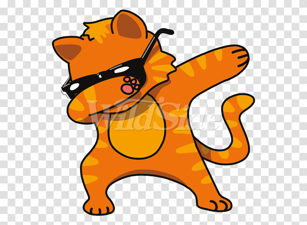 Orange Cat Dabbing Clip Art Cat Orange, Label, Fireman Transparent Png