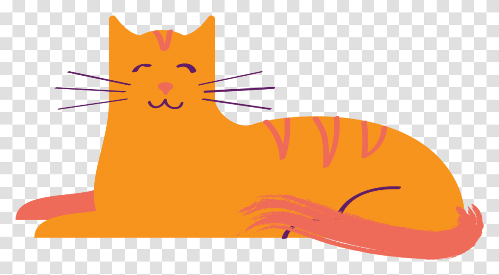 Orange Cat Drawing Of Small Orange Cat, Animal, Mammal, Label, Text Transparent Png