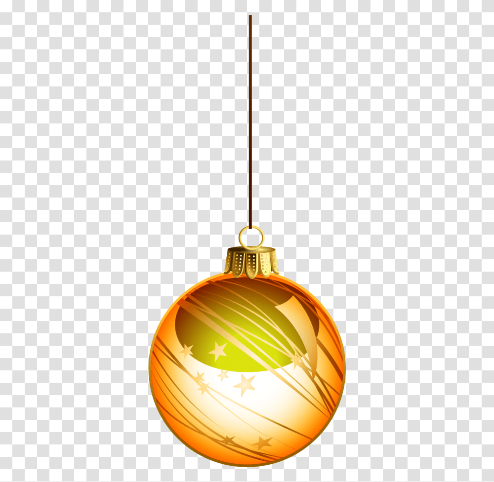 Orange Christmas Ball Decor, Ornament, Lamp, Gold, Pendant Transparent Png