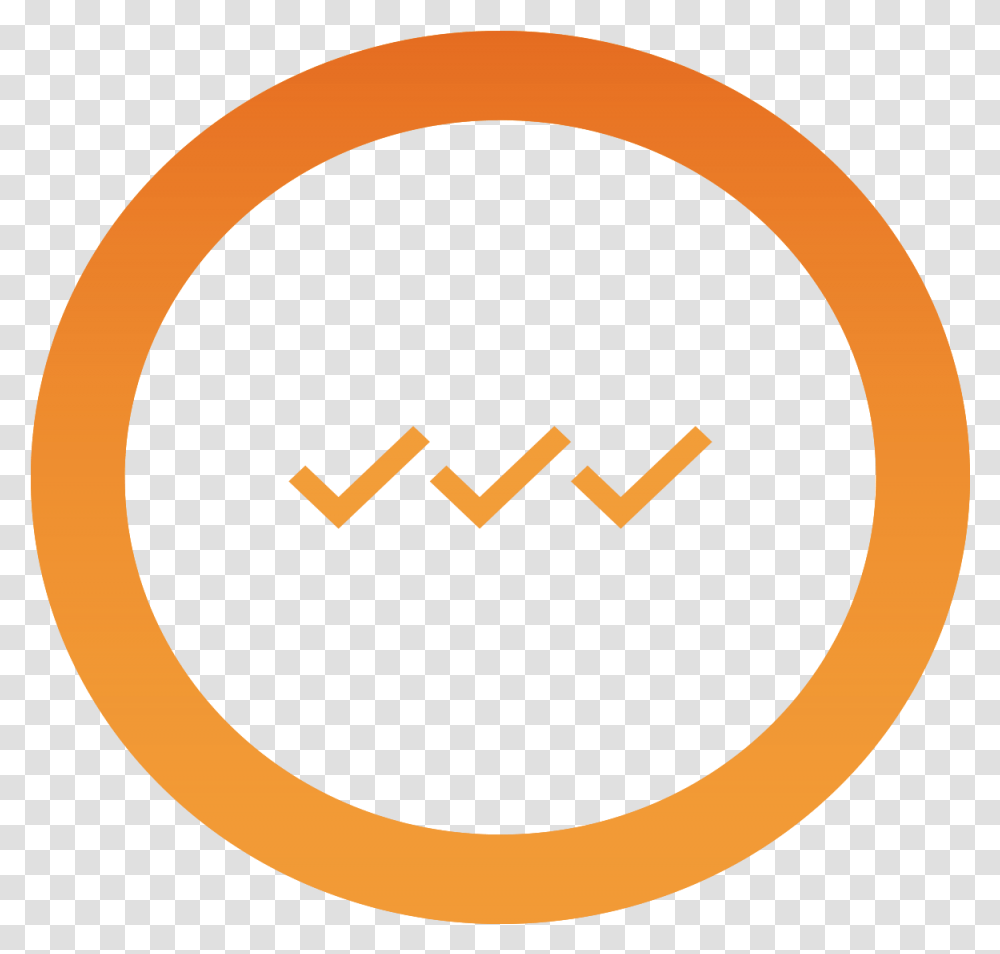 Orange Circle With Three Check Marks Prohibido Fumar, Hand Transparent Png