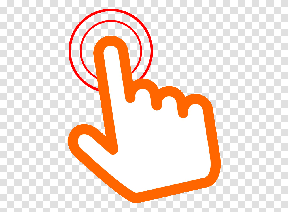 Orange Click Here Hand Click Icon, Food, Weapon, Weaponry Transparent Png