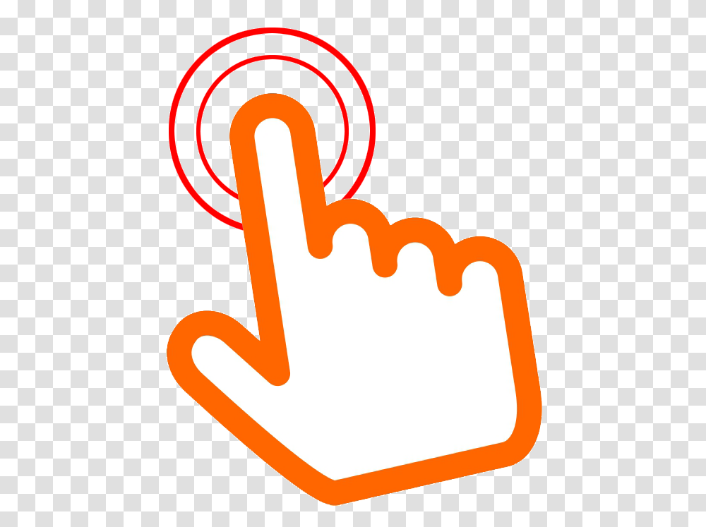Orange Click Here Hand, Apparel, Sport Transparent Png