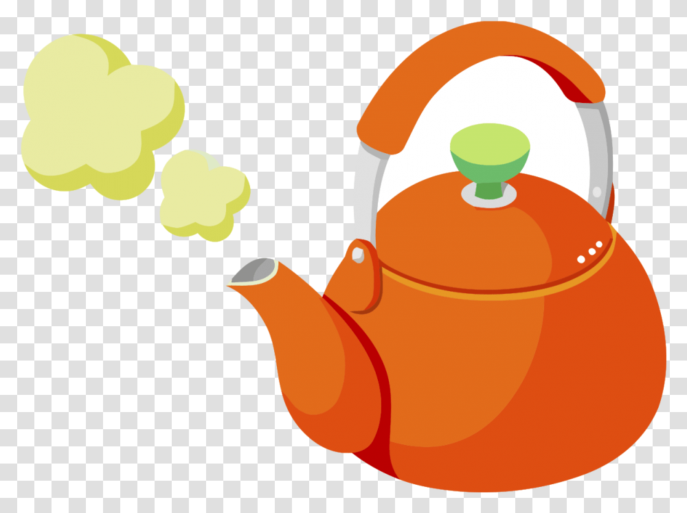 Orange Clipart Teapot Tea Kettle Boiling, Pottery Transparent Png