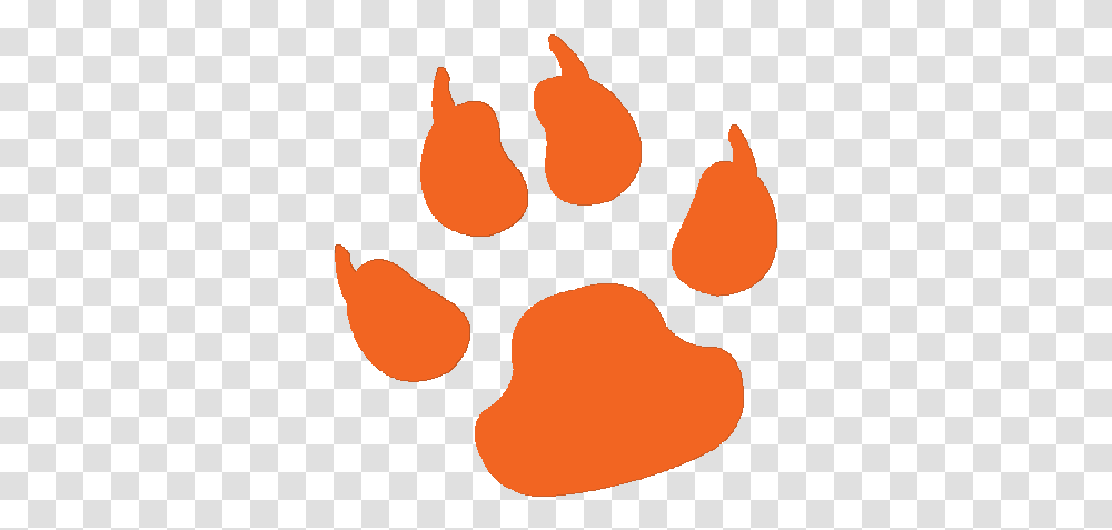 Orange Clipart Tiger Paw Dog Paw Print 500x500 Dog Paw Print, Plant, Food, Fruit, Pear Transparent Png