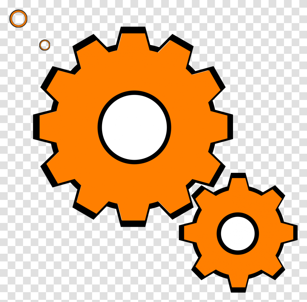 Orange Cogs Svg Vector Clip Art Svg Clipart Orange Gear Clipart, Machine Transparent Png