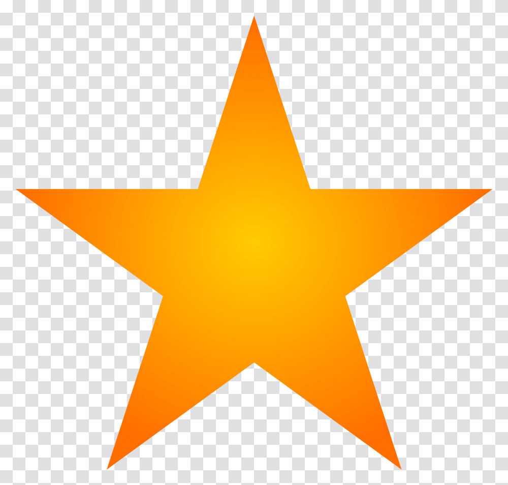 Orange Color Background Yellow Star, Cross, Star Symbol Transparent Png