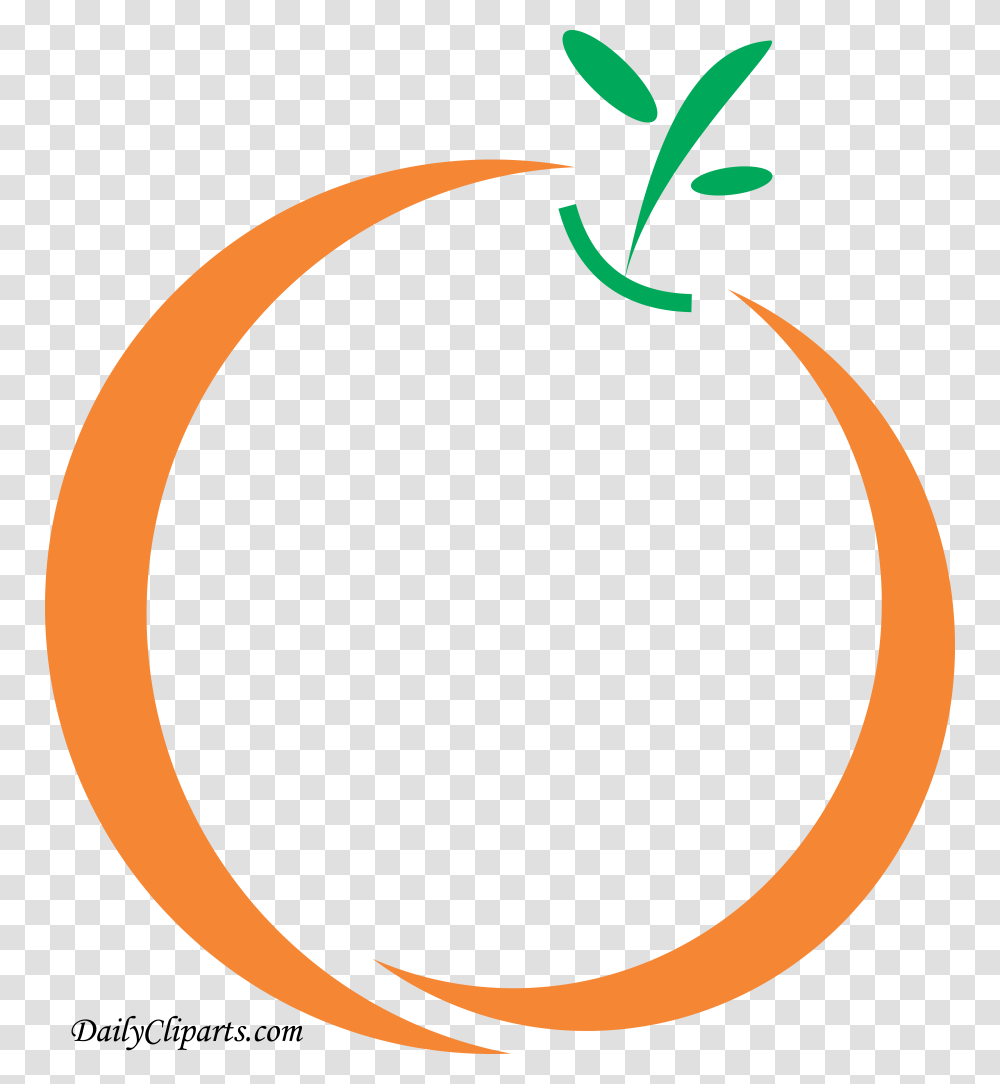Orange Color Line Art Image Icon Circle, Plant, Fruit, Food, Moon Transparent Png