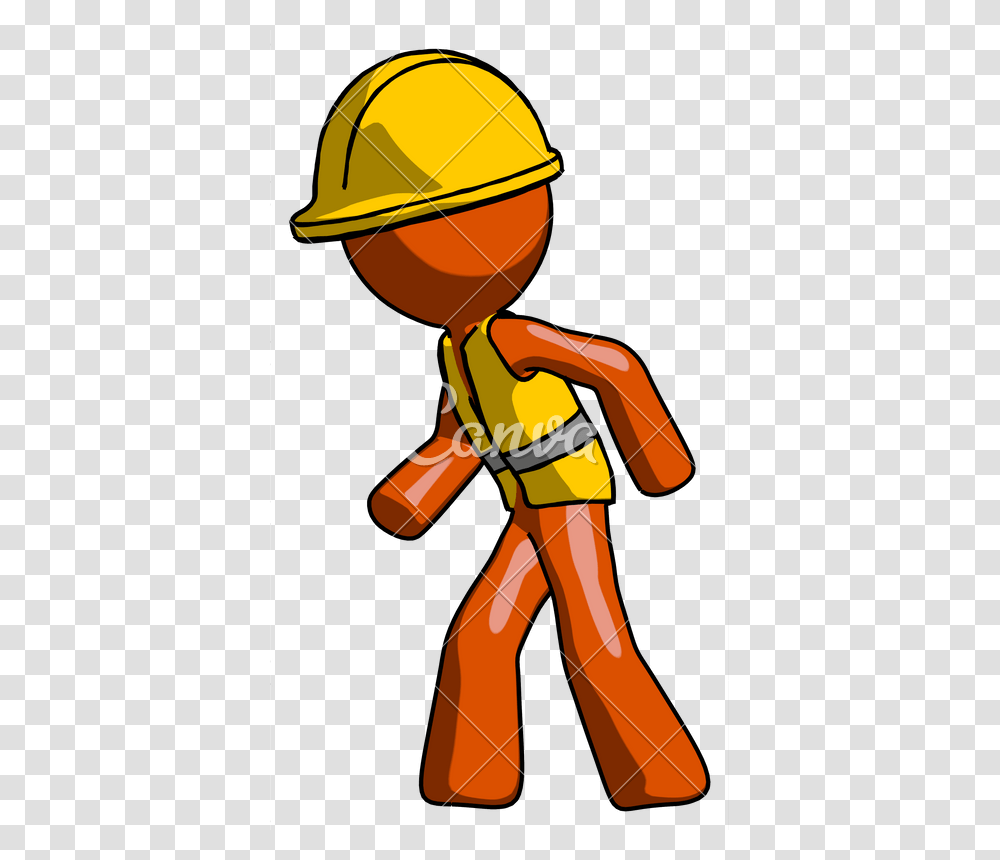 Orange Construction Worker Contractor, Helmet, Hardhat, Gas Station Transparent Png
