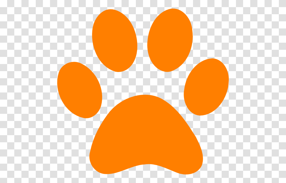 Orange Cougar Paw Clipart, Footprint Transparent Png