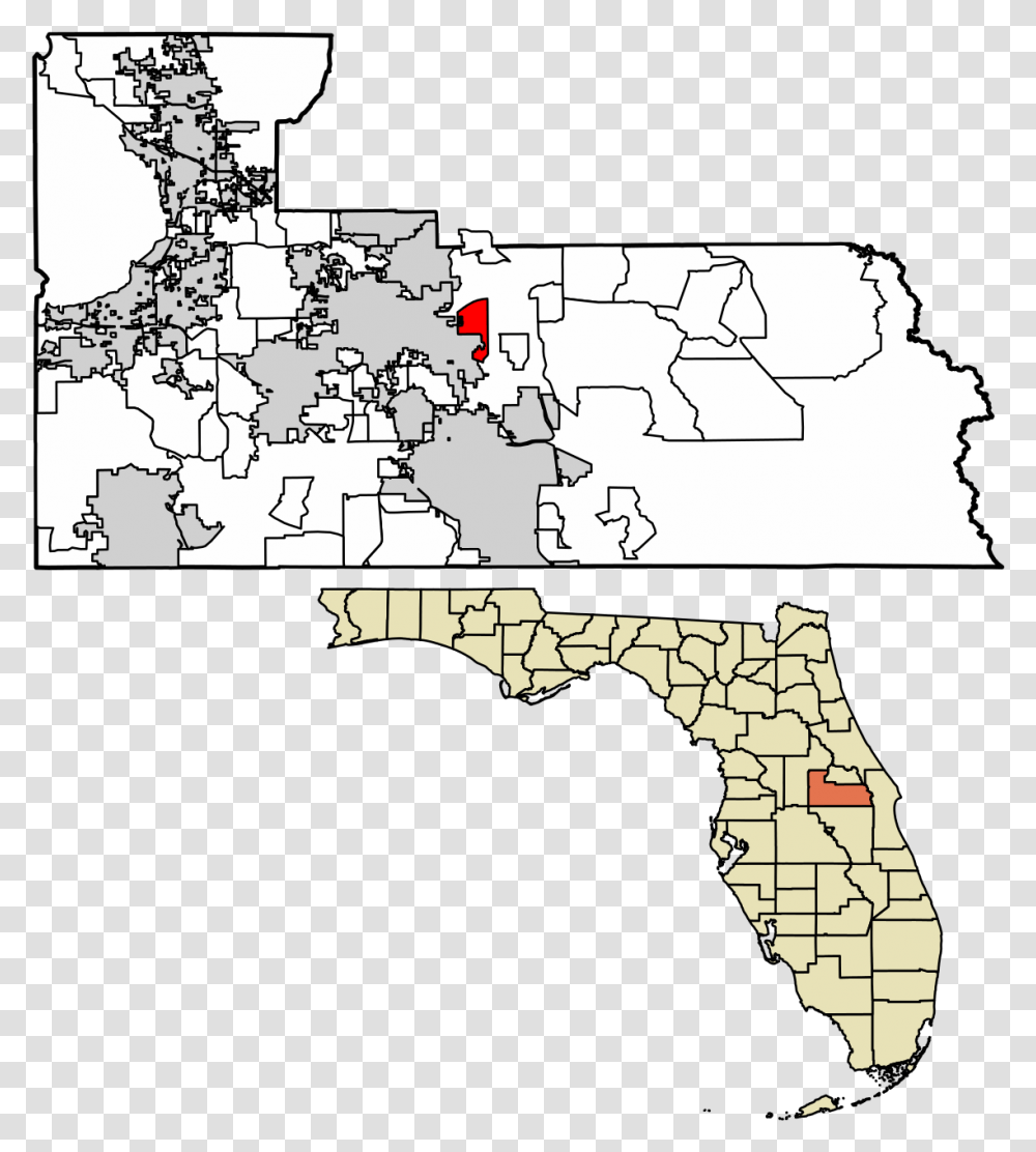 Orange County Florida Municipality Map, Diagram, Atlas, Plot, Vegetation Transparent Png