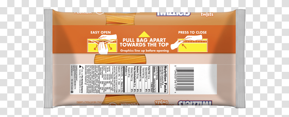 Orange Cream Pop Filled Twizzlers Hersheys Back Orange Cream Twizzlers Ingredients, Label, Paper, Sticker Transparent Png