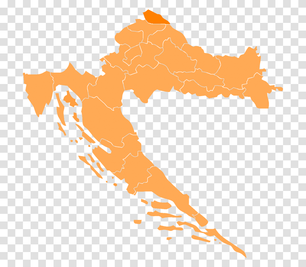 Orange Croatia Dosya Croatiamedjimurje Photo 2097 Croacia Condados, Outdoors, Water, Map, Diagram Transparent Png
