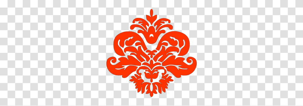 Orange Damask Clip Art, Floral Design, Pattern Transparent Png