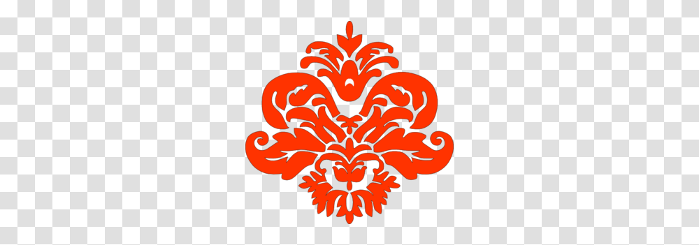 Orange Damask Clip Art, Floral Design, Pattern Transparent Png