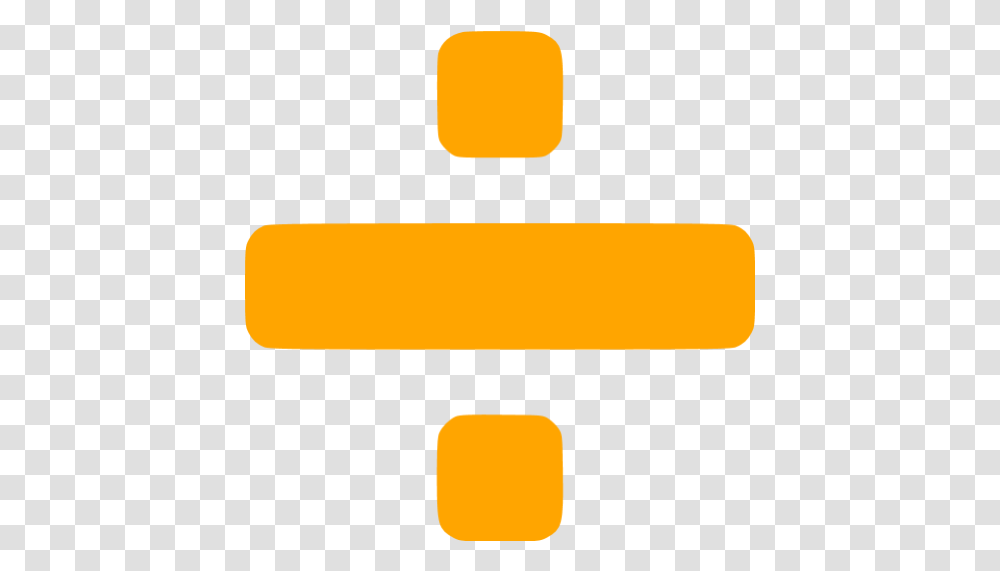 Orange Divide 2 Icon Free Orange Math Icons Orange Divide Sign Logo, Symbol, Text, Trademark, Pac Man Transparent Png