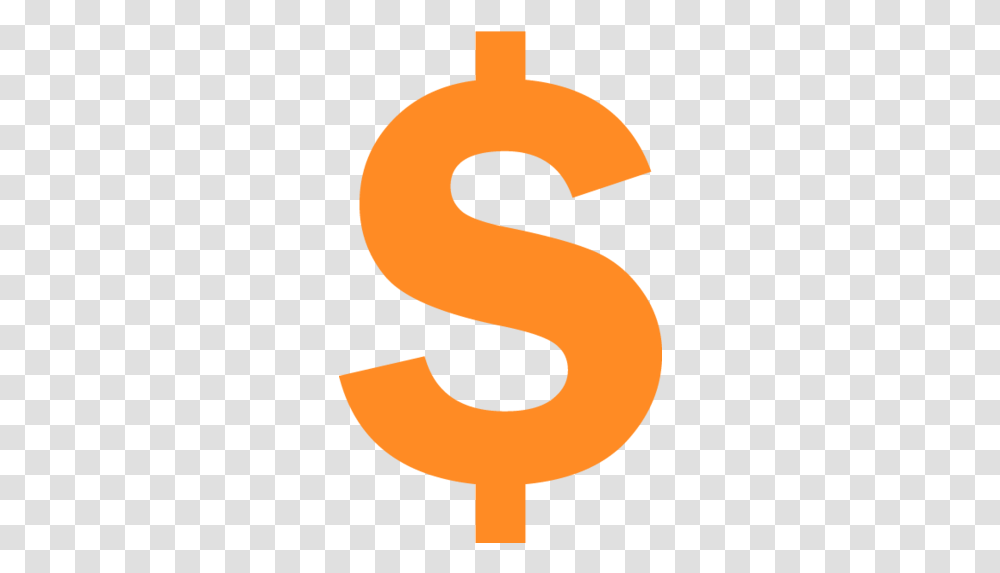 Orange Dollar Sign, Alphabet, Number Transparent Png