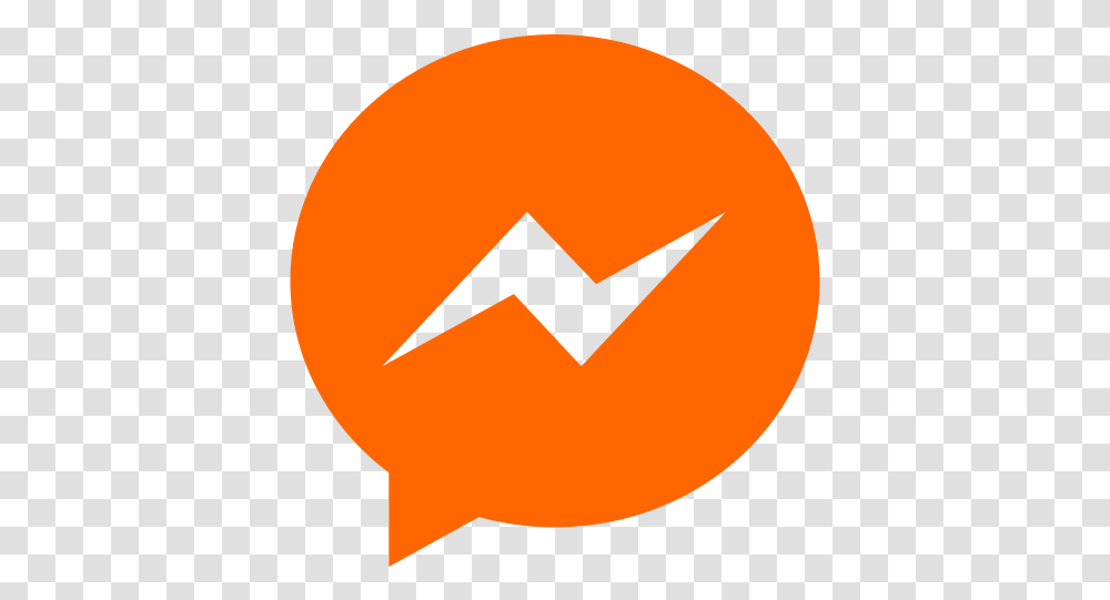 Orange Facebook Icon Messenger Icon, Symbol, Hand, Pac Man Transparent Png