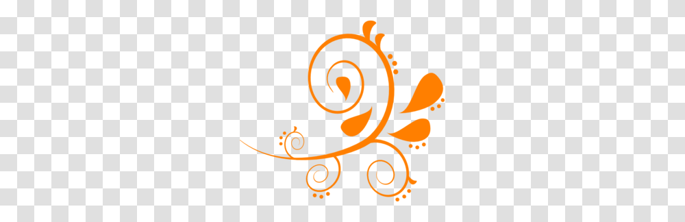 Orange Fancy Swirl Clip Art, Floral Design, Pattern, Poster Transparent Png