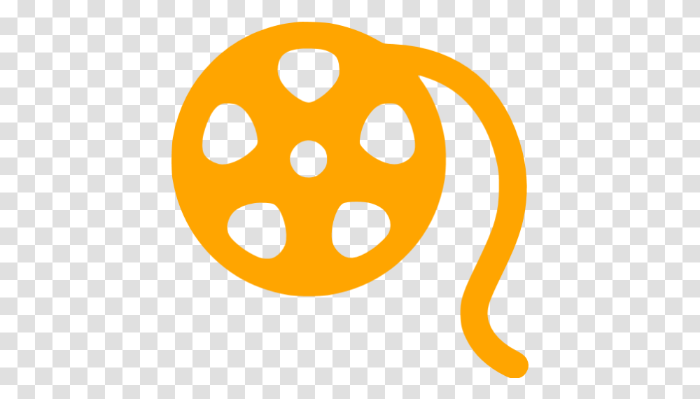 Orange Film Reel Icon Free Orange Film Reel Icons Film Reel, Label, Plant, Logo, Symbol Transparent Png