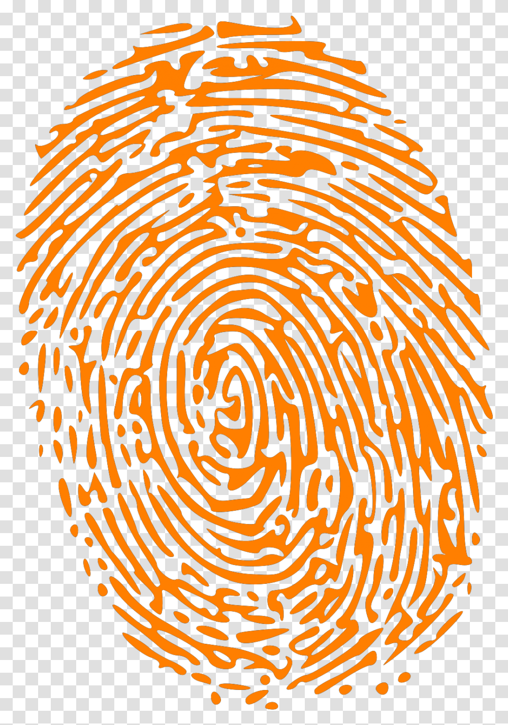 Orange Fingerprint Svg Vector Clip Art Forensic Science Clipart, Text, Maze, Labyrinth, Handwriting Transparent Png