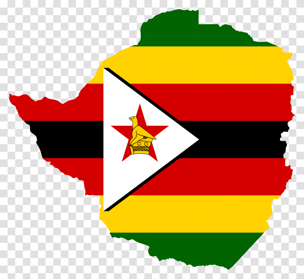 Orange Flag Zimbabwe Map With Flag, Star Symbol, Logo, Trademark Transparent Png