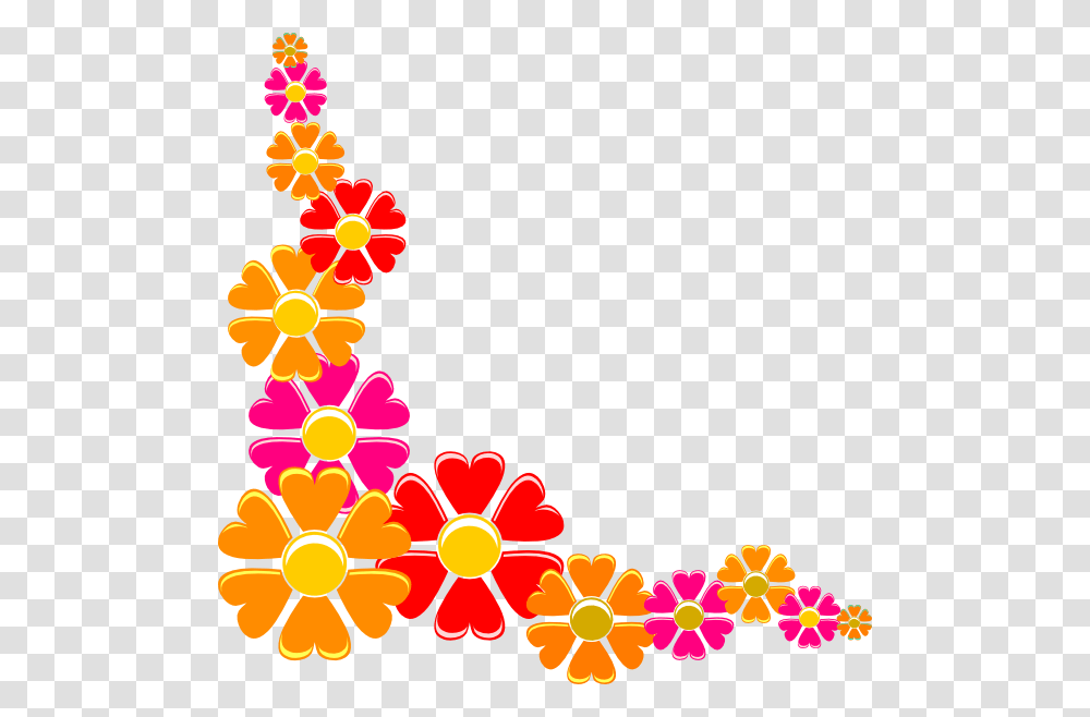 Orange Floral Border Background, Floral Design, Pattern Transparent Png