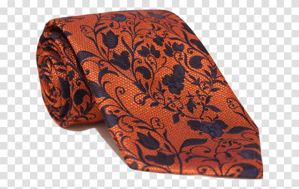 Orange Floral Extra Long Necktie Download Paisley, Rug, Pattern, Accessories, Accessory Transparent Png