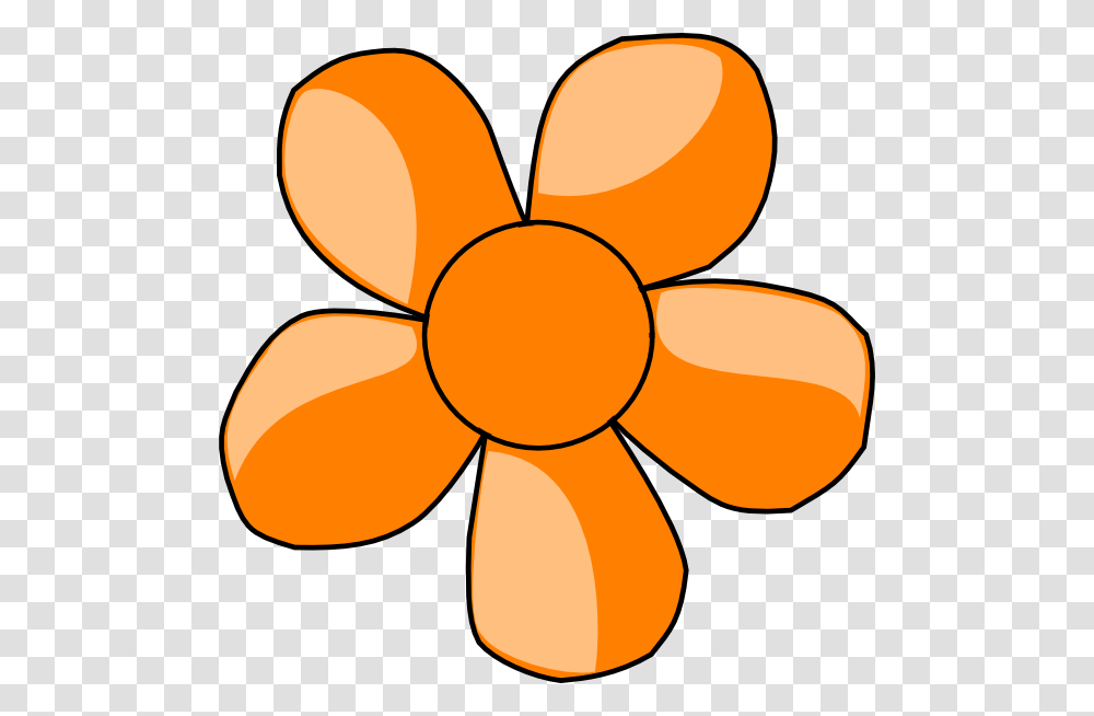 Orange Flower Clip Art At Clker Outline Clipart Free Flower Black And White, Machine, Propeller, Diwali Transparent Png
