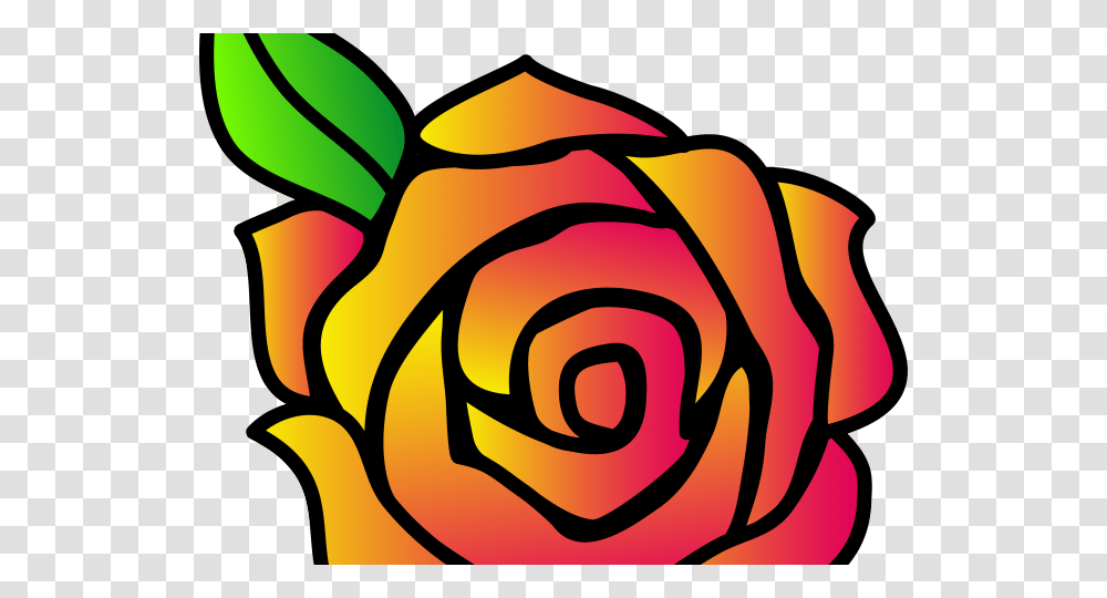 Orange Flower Clipart Single Flower Draw A Cartoon Rose, Plant, Spiral, Coil, Blossom Transparent Png