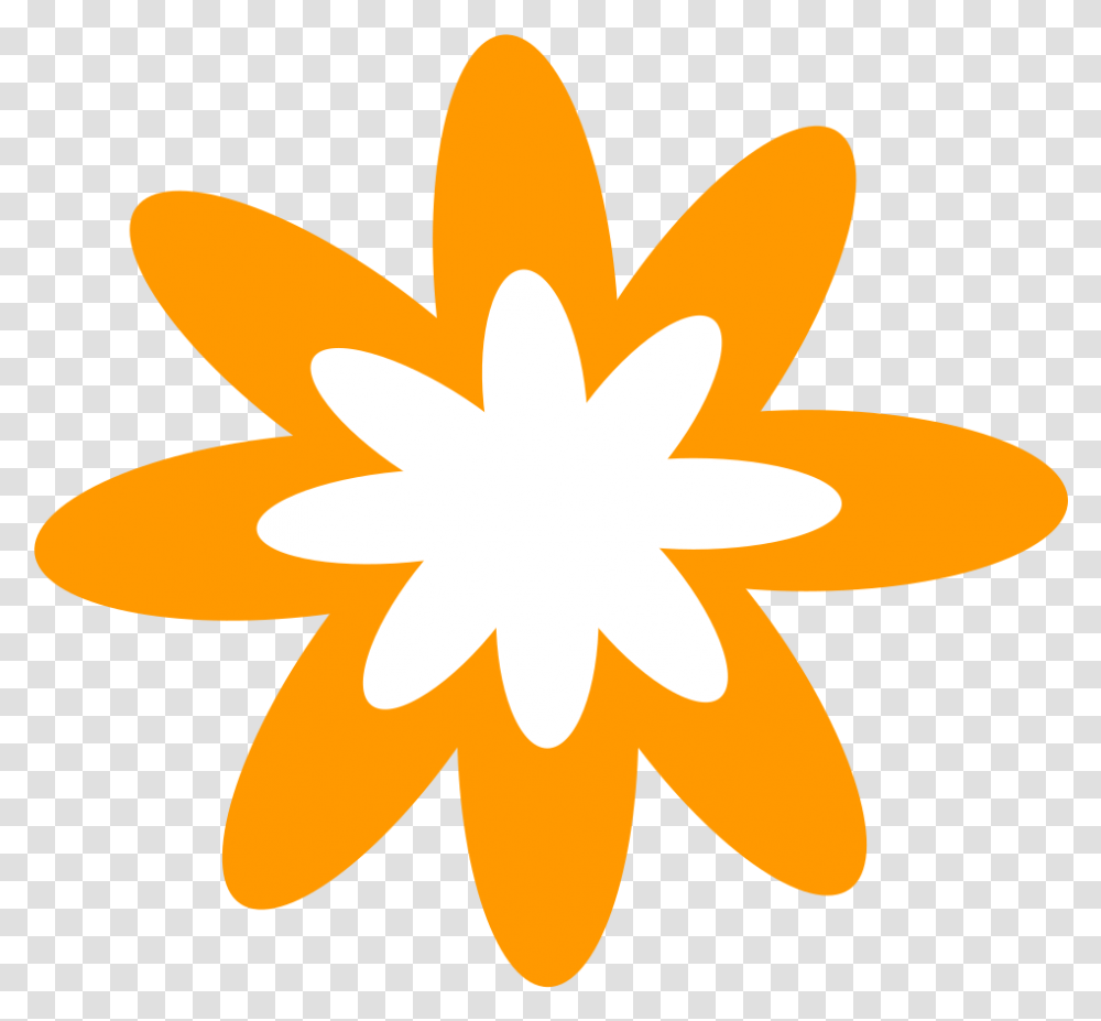 Orange Flower Icon Clipart Download Orange Flower Clipart, Plant, Nature, Outdoors, Leaf Transparent Png