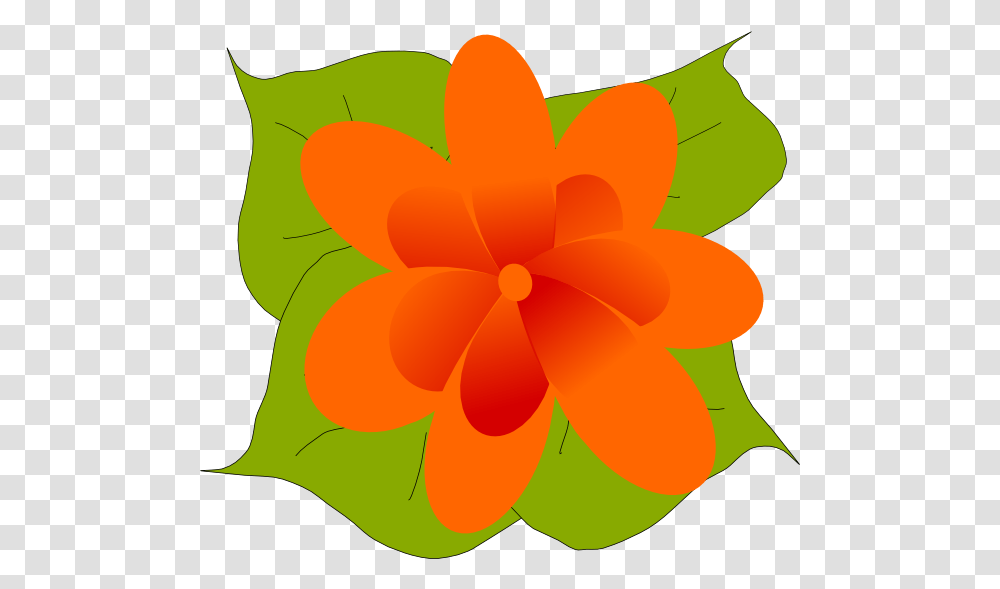 Orange Flower With Leaves Clip Art Vector, Plant, Dahlia, Petal, Graphics Transparent Png