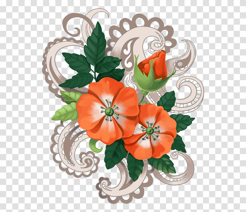 Orange Flowers Clipart Impatiens, Floral Design, Pattern, Embroidery Transparent Png