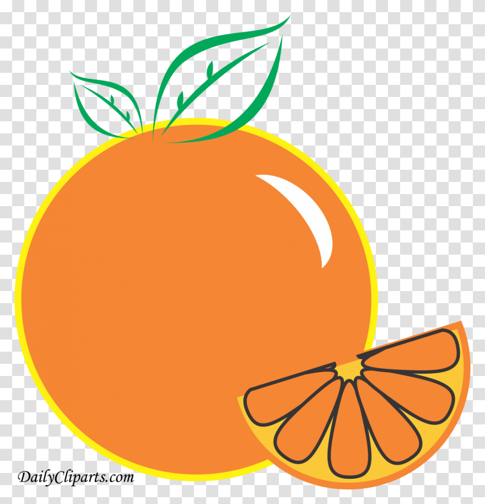 Orange Fruit With Piece Design Clipart Image For Kids Orange Kids Clipart, Plant, Produce, Food, Apricot Transparent Png