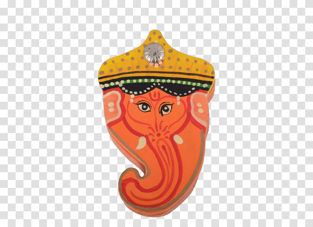 Orange Ganesh Face Coin HolderTitle Orange Ganesh Illustration, Logo, Trademark, Crawdad Transparent Png